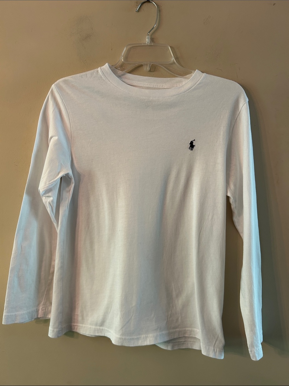 Polo Ralph Lauren Long Sleeved White Tee Shirt Child’s Size Medium 10-12